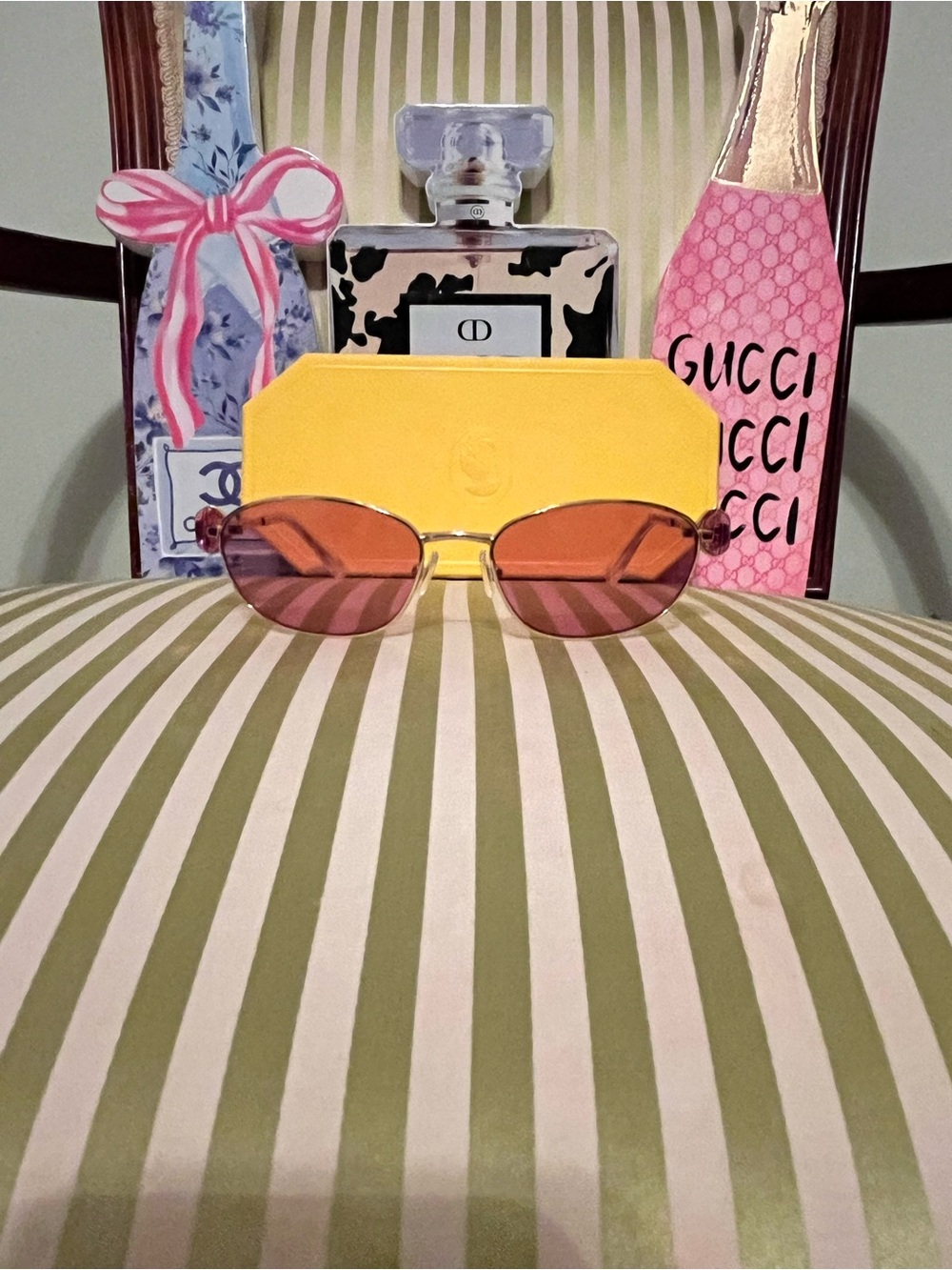 Swarovski Pink Lens Sunglasses with Yellow Case - Picture 3 of 9
